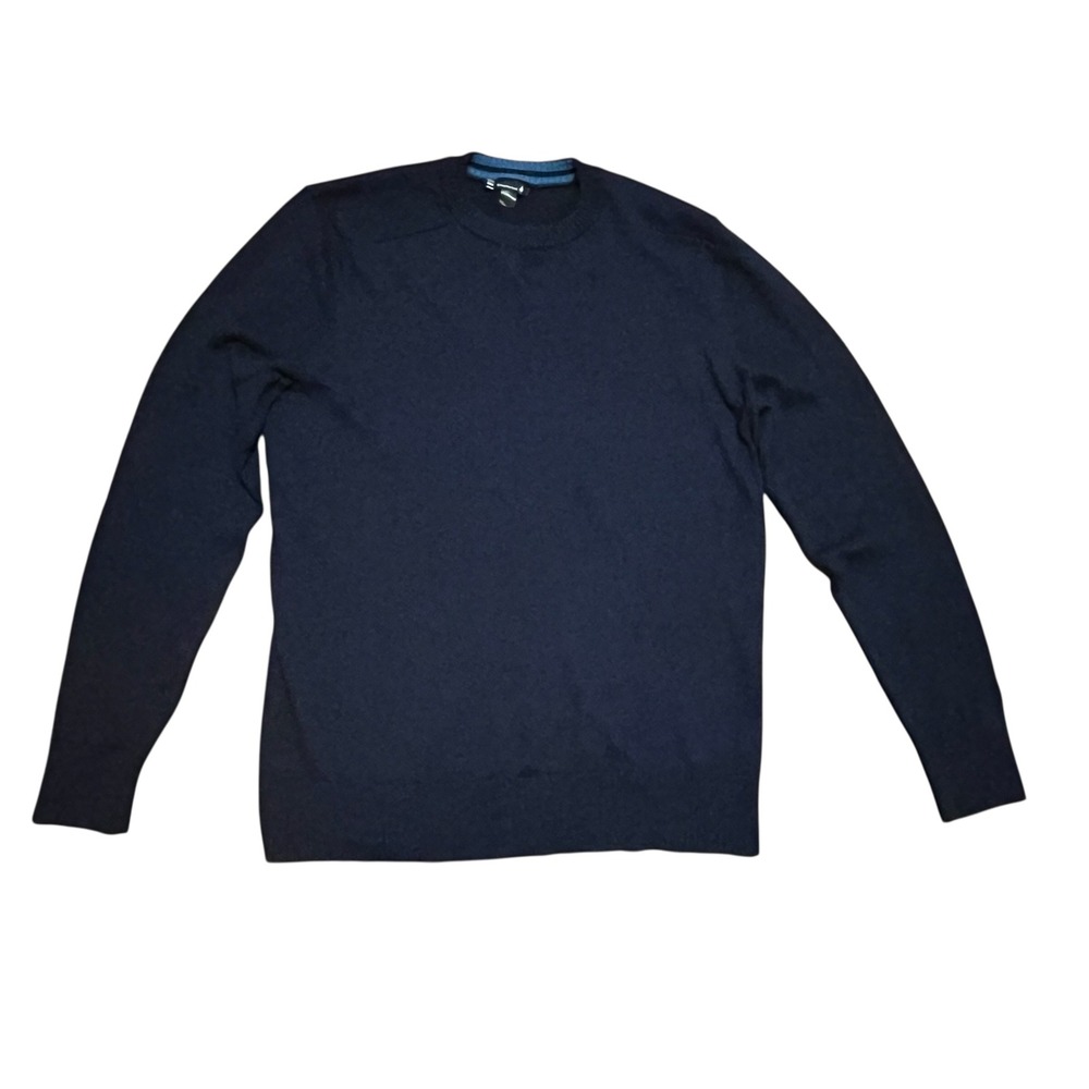 Smartwool Mens Merino Wool Blend Crewneck Sweater Navy Blue Small